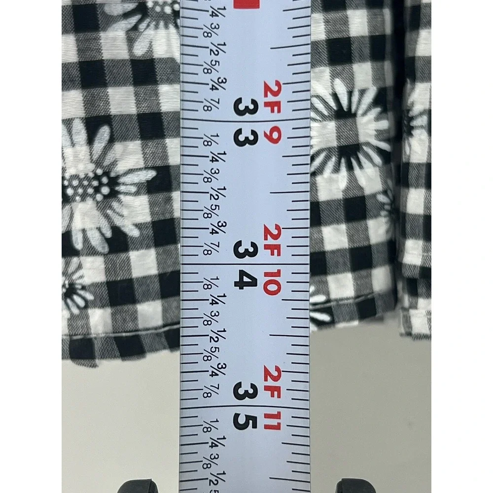 Self Contrast Black And White Floral Checkered Mini Dress Women's Size L NWT - Picture 2 of 9